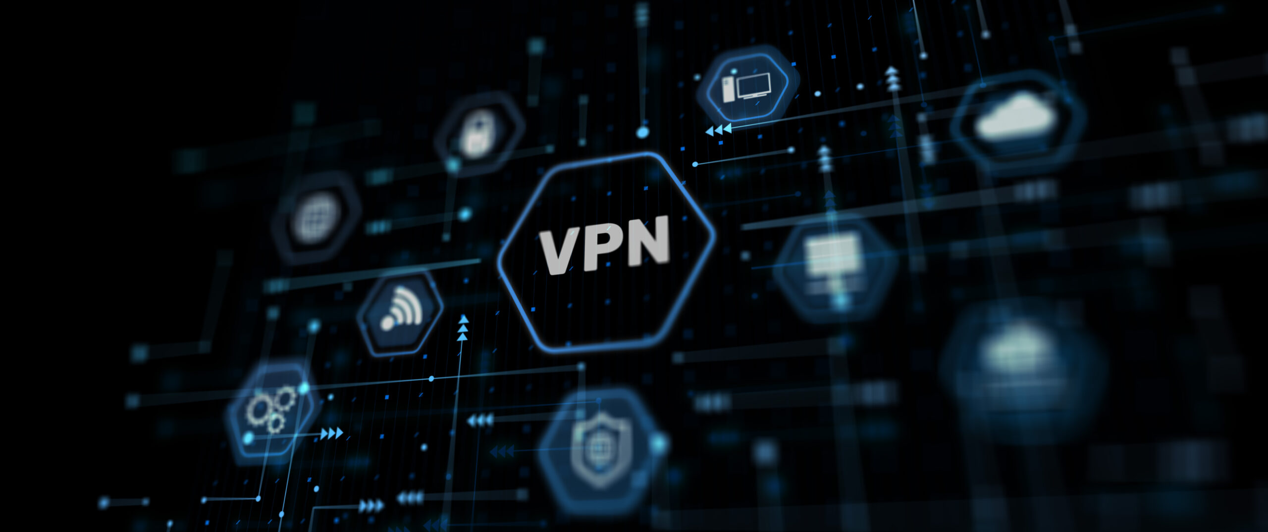 VPN network security internet privacy encryption concept. Abstract Background.